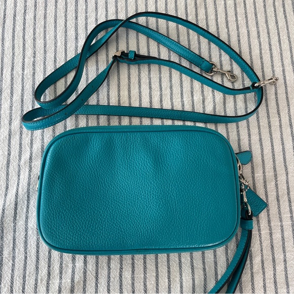 Coach Double Zip Crossbody Clutch Blue - Picture 2 of 5